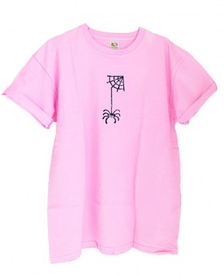 Boyfriend T-shirt FRUIT OF THE LOOM Spider σε ροζ χρώμα